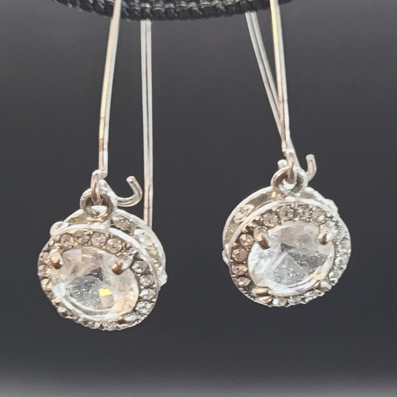 Christmas ornament themed drop earrings with Cubic zirconia. - Picture 2 of 8